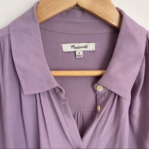 Madewell Boxy Short Sleeve Button Up Shirt Lilac